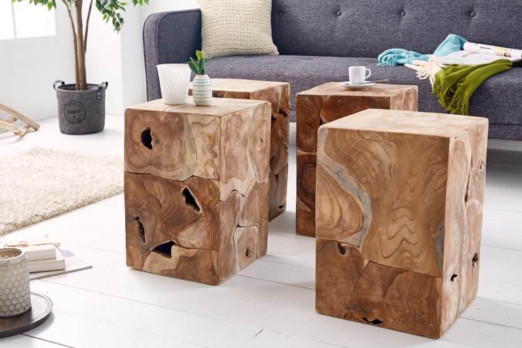 Stolik kawowy Quare 30 cm Teak, oryginalny stolik kawowy, ciekawy model, wysoka jakość, niemiecki producent