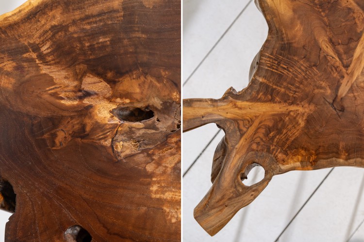 Stolik kawowy Wild 40 cm lite drewno akacja, naturalny wygląd, oryginalny kształt, modele wysokiej jakości