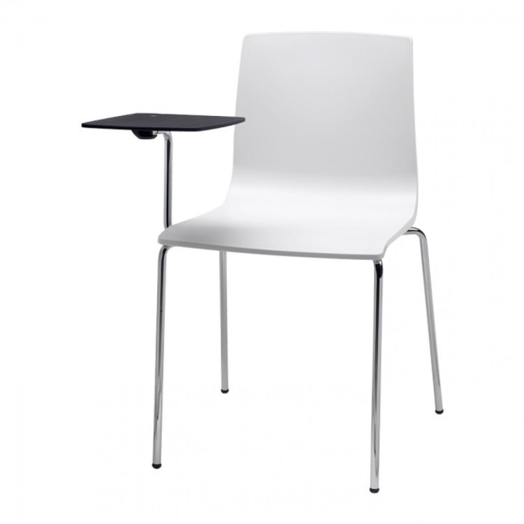Krzesło Alice 2678 11 Scab Design z pulpitem, blatem do pisania, lniane, białe włoskie