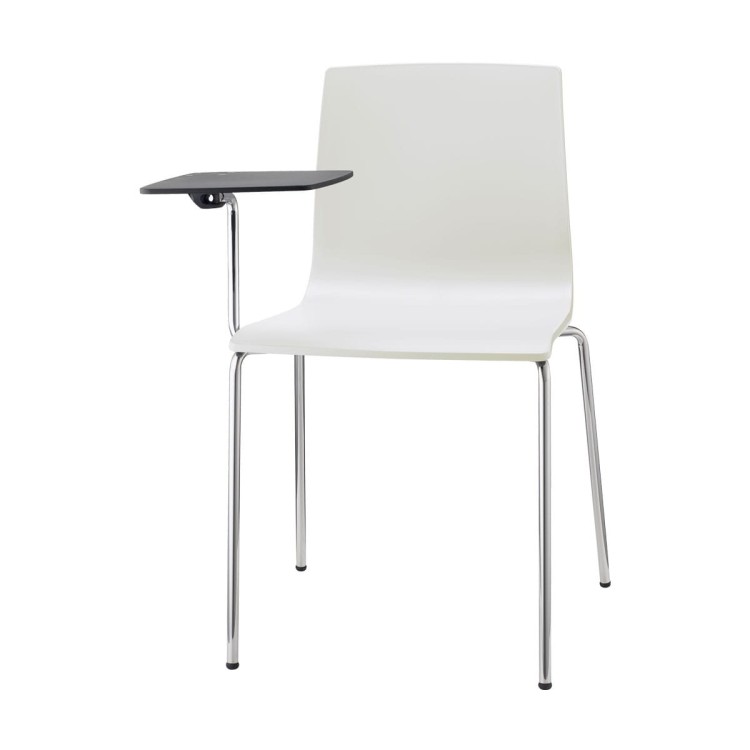 Krzesło Alice 2678 11 Scab Design z pulpitem, blatem do pisania, lniane, białe włoskie