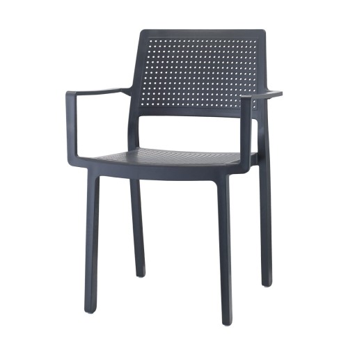 Krzesło Emi - antracyt z podłokietnikiem