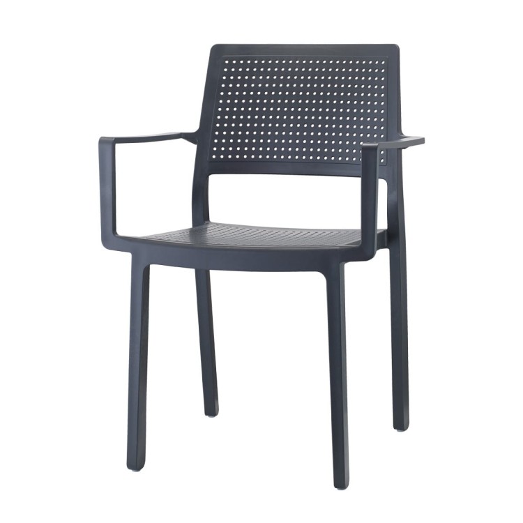 Krzesło Emi - antracyt z podłokietnikiem