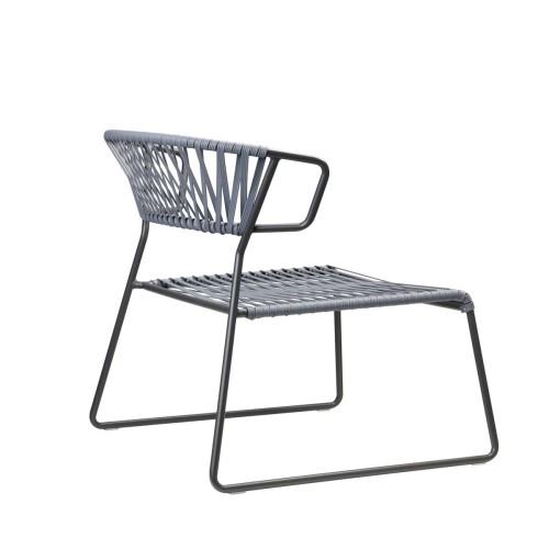 Krzesło Lisa Lounge Club z podłokietnikami - szara rama