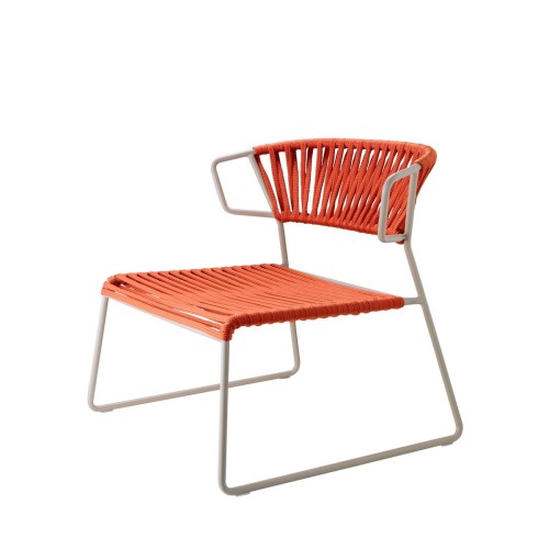 Krzesło Lisa Lounge Filò z podłokietnikami - szara rama