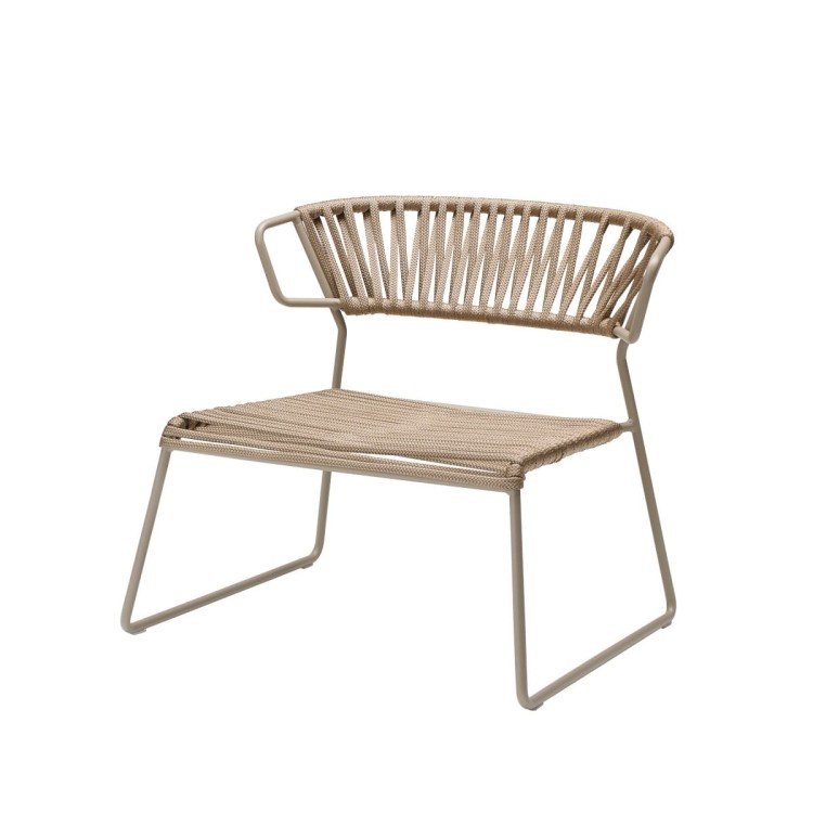 Krzesło Lisa Lounge Filò z podłokietnikami - szara rama