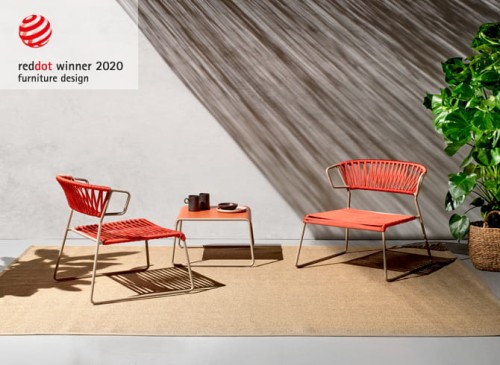 Krzesło Lisa Lounge Filò z podłokietnikami - szara rama