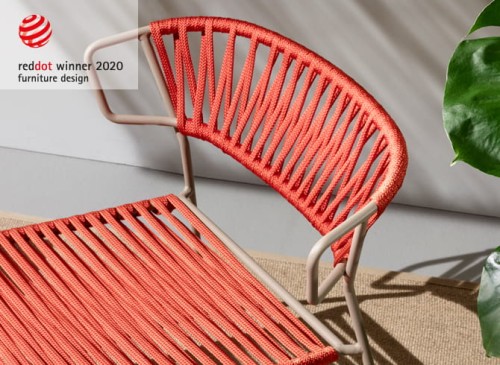 Krzesło Lisa Lounge Filò z podłokietnikami - szara rama