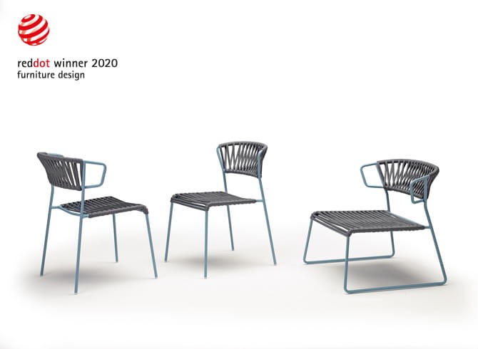 Krzesło Lisa Lounge Filò z podłokietnikami - szara rama