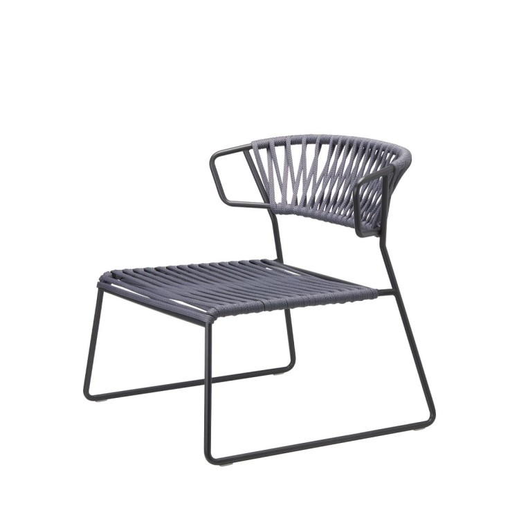 Krzesło Lisa Lounge Filò z podłokietnikami - rama antracytowa