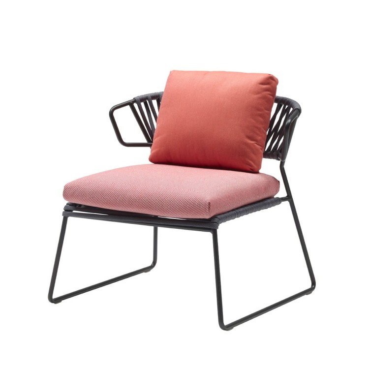 Krzesło Lisa Lounge Filò z podłokietnikami - rama antracytowa