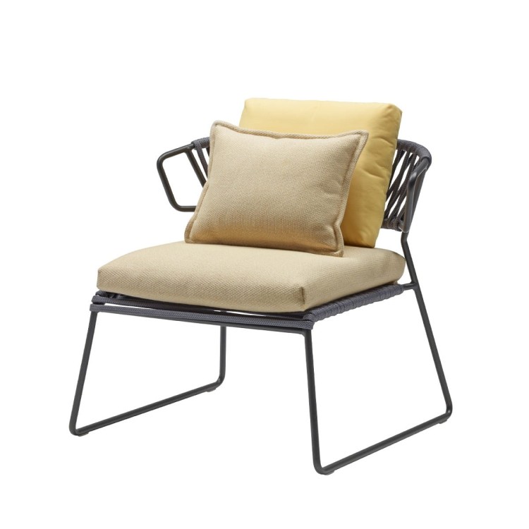 Krzesło Lisa Lounge Filò z podłokietnikami - rama antracytowa