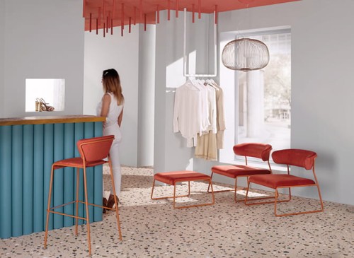 Pufa Lisa Lounge  - rama terracotta