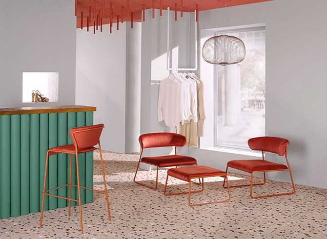 Pufa Lisa Lounge  - rama terracotta