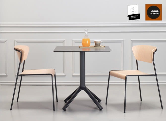 Krzesło Lisa drewniane - rama chromowana