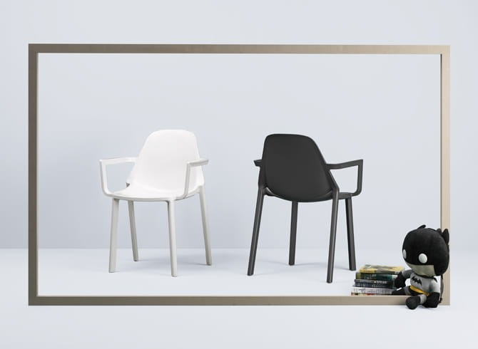 Krzesło Piu z podłokietnikami - linen