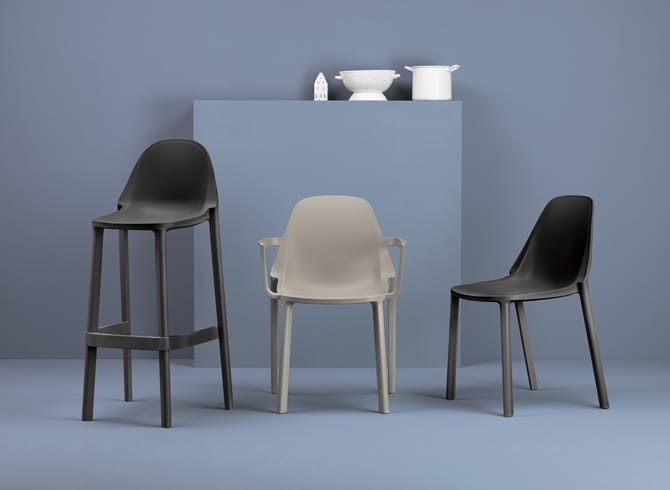 Krzesło Piu z podłokietnikami - antracyt