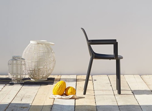 Krzesło Piu z podłokietnikami - antracyt