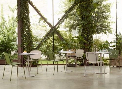 Krzesło Si-Si  barcode z podłokietnikami - terracotta