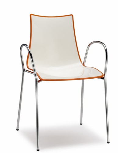 Krzesło Zebra Bicolore  biało - pomarańczowe