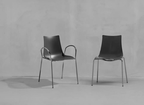 Krzesło Zebra Technopolymer z podłokietnikami - rama chromowana