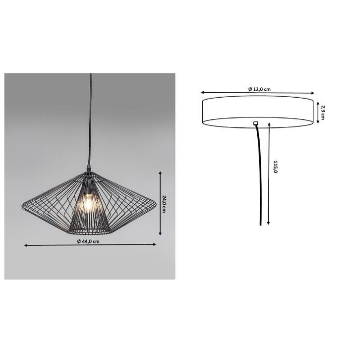 Lampa wisząca Modo Wire Round Black Kare