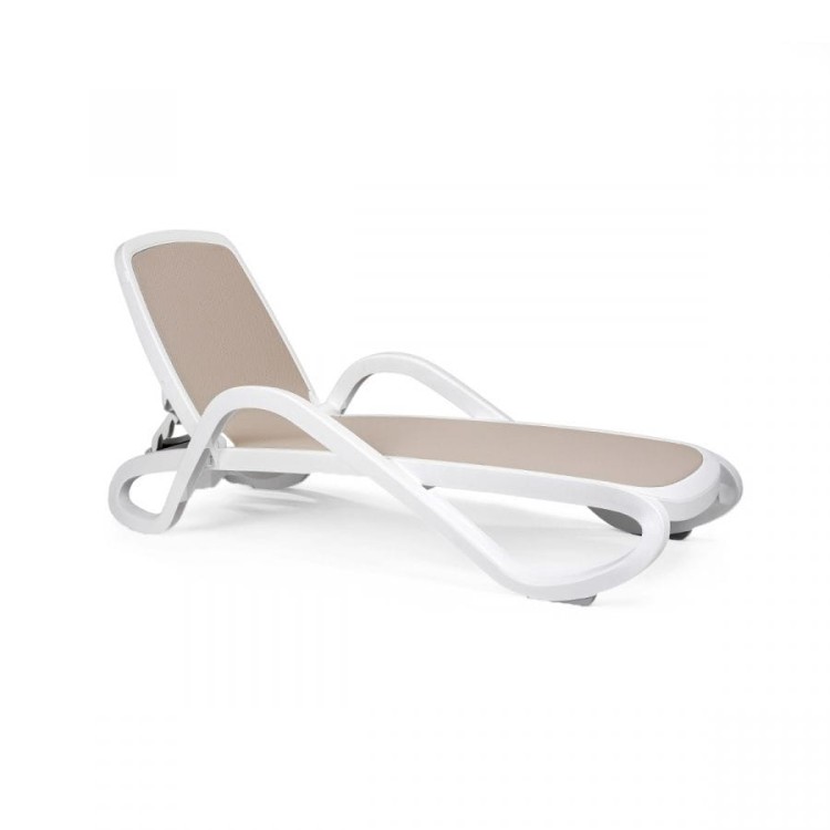Leżak Alfa Nardi Bianco Tortora nowoczesność oryginalność komfort taras ogród