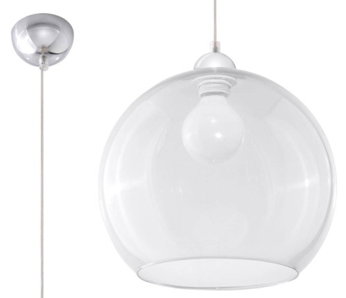 Lampa wisząca Ball, lampa szklana transparentna, lampa nowoczesna, lampa minimalistyczna