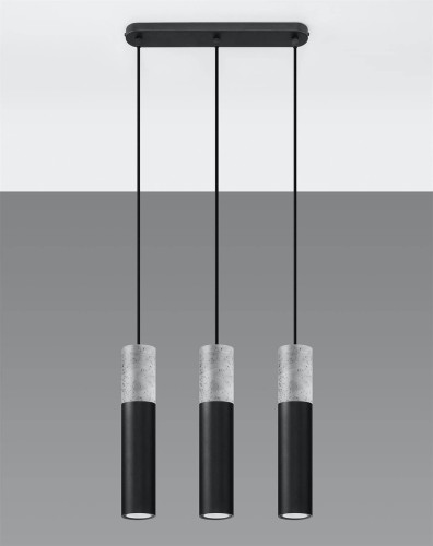 Lampa wisząca Borgio 3L czarna