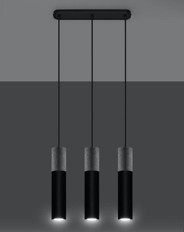 Lampa wisząca Borgio 3L czarna