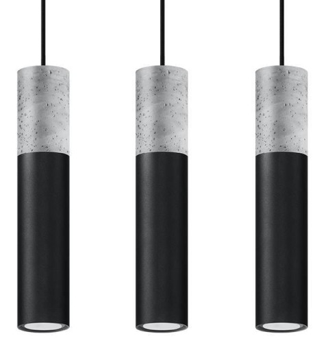 Lampa wisząca Borgio 3L czarna