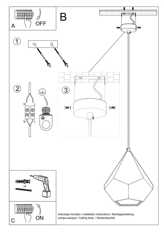 Lampa wisząca ceramiczna Pavlus