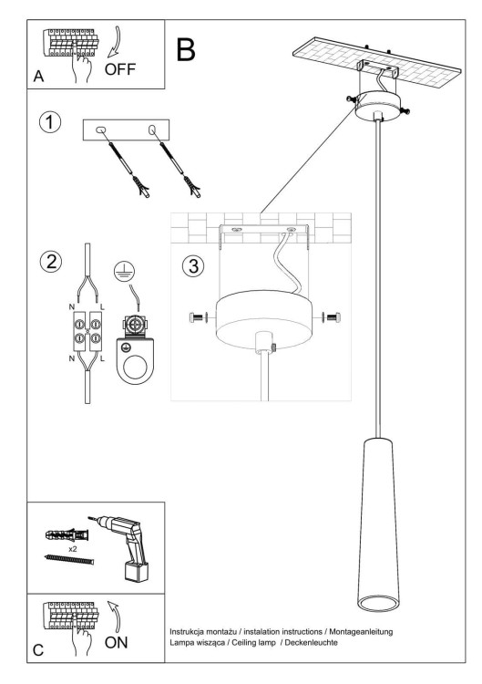 Lampa wisząca Electra biała