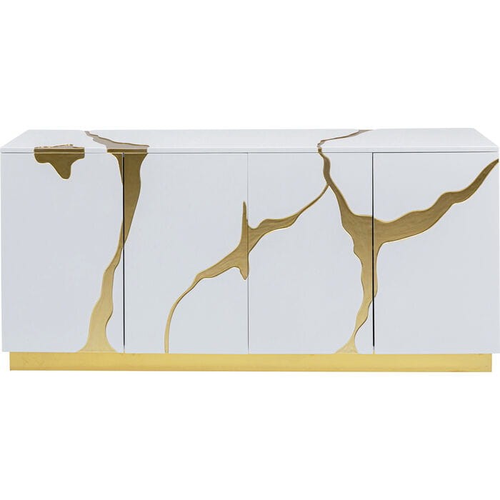 kredens Cracked White Gold, kredens Kare Design, kredens złoty, kredens do salonu, do jadalni