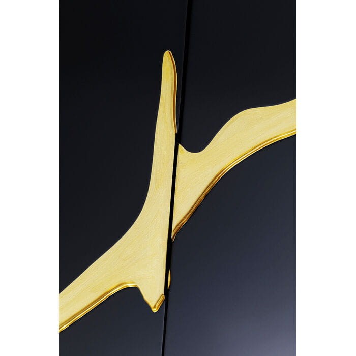 kredens Cracked Black Gold, kredens Kare Design, kredens do salonu, kredens do jadalni