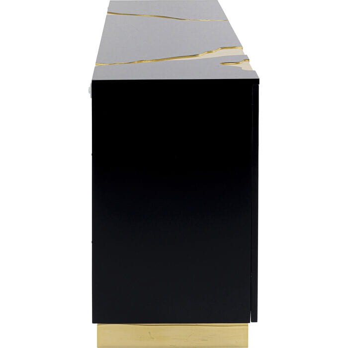 kredens Cracked Black Gold, kredens Kare Design, kredens do salonu, kredens do jadalni