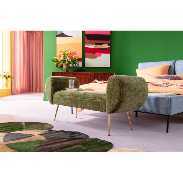 ławka Trono, ławka Kare Design, ławka zielona, ławka do sypialni, ławka do przedpokoju