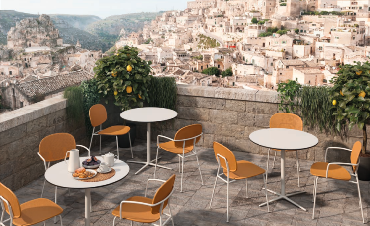 krzesło Tondina Slim, krzesło outdoorowe, krzesło do restauracji, włoski design, krzesło Infiniti