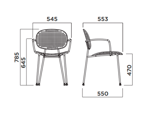 krzesło Tondina Slim, krzesło outdoorowe, krzesło do restauracji, włoski design, krzesło Infiniti