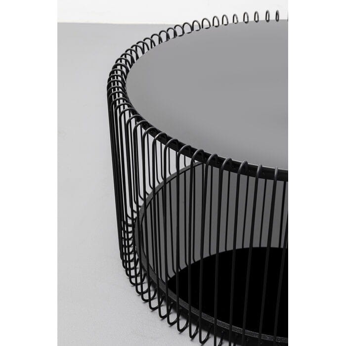stoliki kawowe Wire, stoliki kawowe Kare Design, zestaw stolików kawowych, stolik metalowy, stolik szkło hartowane