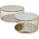 Zestaw stolików kawowych Wire Double Brass