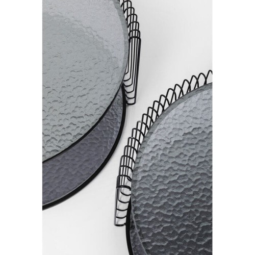 stoliki kawowe Wire, stoliki kawowe Kare Design, zestaw stolików kawowych, stolik metalowy, stolik szkło hartowane