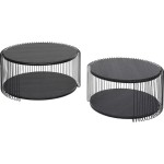 Zestaw stolików kawowych Wire Double Black Wood