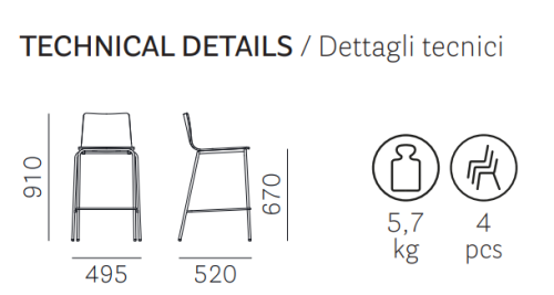 hoker Inga, hoker Pedrali, hoker stalowy, hoker drewniany, hoker do kuchni, hoker do jadalni, hoker do restauracji, nowoczesny design, włoski design