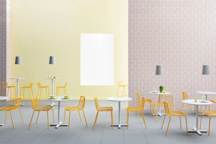 krzesło Nolita, krzesło Pedrali, krzesło stalowe, krzesło na taras, krzesło do restauracji, krzesło outdoorowe, włoski design, nowoczesny design
