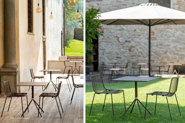 krzesło Nolita, krzesło Pedrali, krzesło stalowe, krzesło na taras, krzesło do restauracji, krzesło outdoorowe, włoski design, nowoczesny design