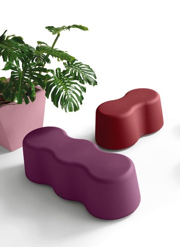 Ławka Peanuts Lyxo Design, ławka na dwór, ławka plastikowa, ławka z tworzywa sztucznego, ławka designerska, ławka na taras, ławka do ogrodu, ławka kolorowa