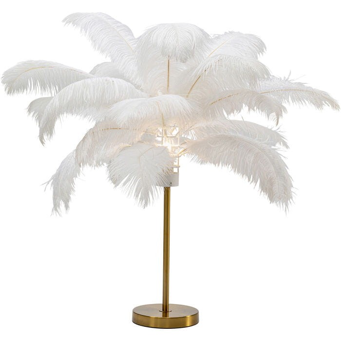 lampa stołowa Feather Palm, lampa stołowa Kare, lampa stołowa do salonu, lampa stołowa do sypialni, lampa pióra, nowoczesna lampa, ekstrawagancka lampa