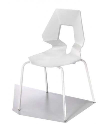 krzesło designerskie, nowoczesne krzesło, futurystyczna forma, geometryczny kształt, krzesło z tworzywa, metalowa podstawa, krzesło do biura, krzesło do showroomu, krzesło do kuchni, krzesło minimalistyczne