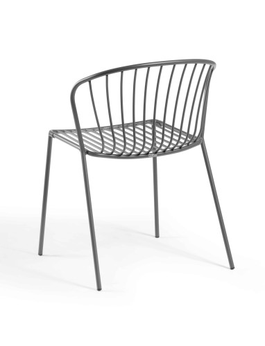 krzesło Amitha, styl industrialny, krzesło outdoor, krzesło do restauracji, minimalizm, trwałość, odporność na warunki, nowoczesny design, pręty stalowe, loft, meble komercyjne