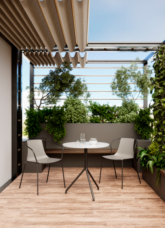 krzesło Kasia, krzesło Gaber, krzesło outdoorowe, odporność na pogodę, nowoczesne meble, krzesło na taras, włoski design, krzesło do restauracji, stalowe nogi, siedzisko z tworzywa